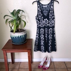 Navy and white floral skater tank dress A&F
